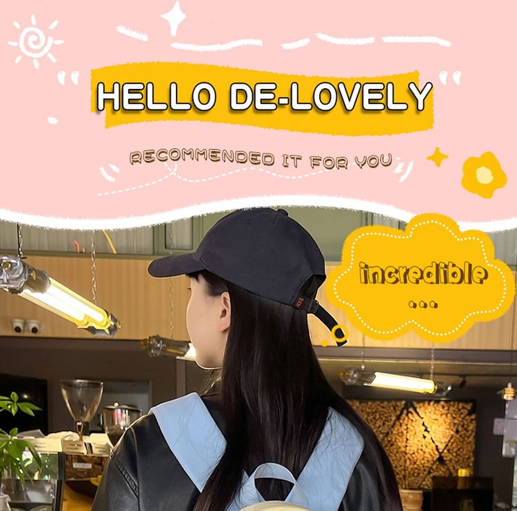 Backpack Buckled Lettering Charm Bag / Applique Set Nylon