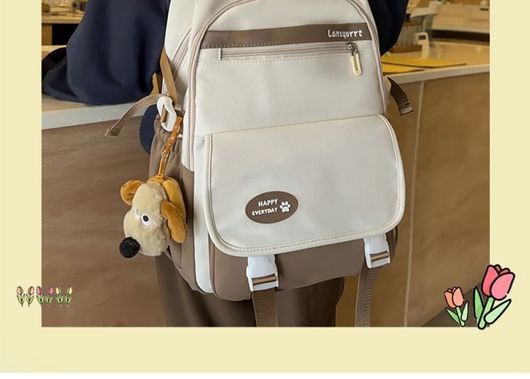 Backpack Lettering Applique Nylon Buckled