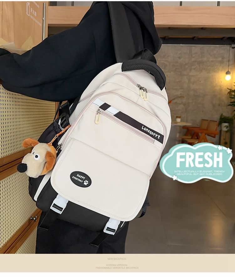 Backpack Lettering Applique Nylon Buckled