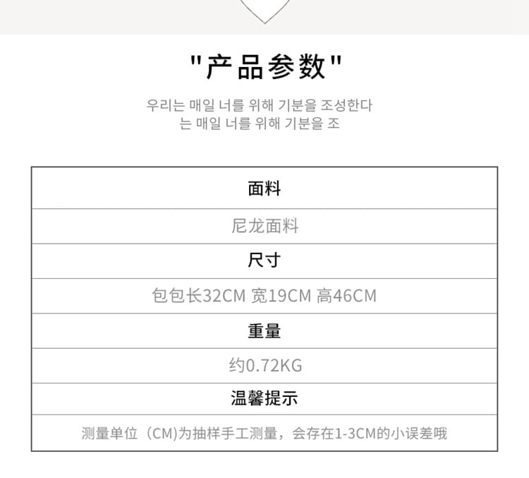 Backpack Lettering Applique Nylon Buckled