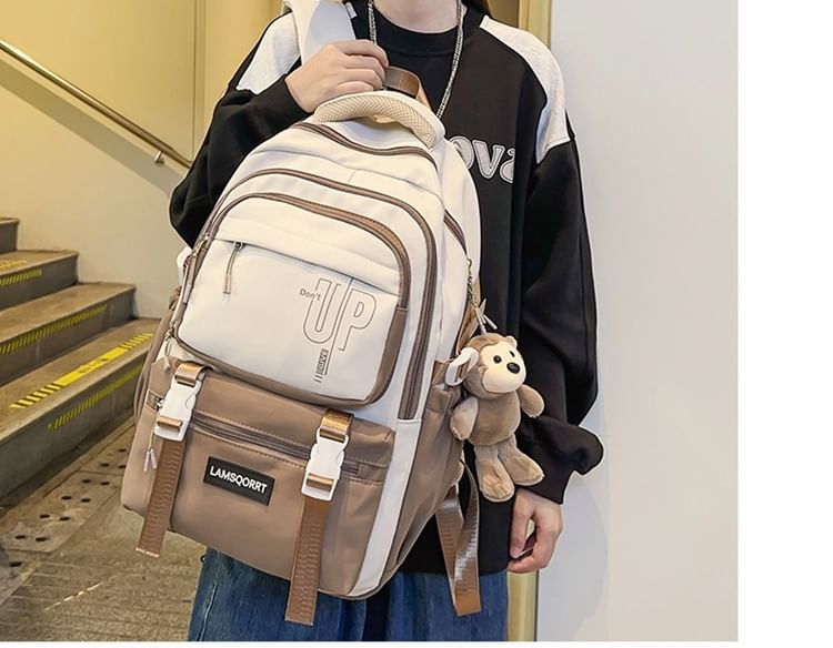 Set Bag Backpack Buckled / Charm Nylon Lettering