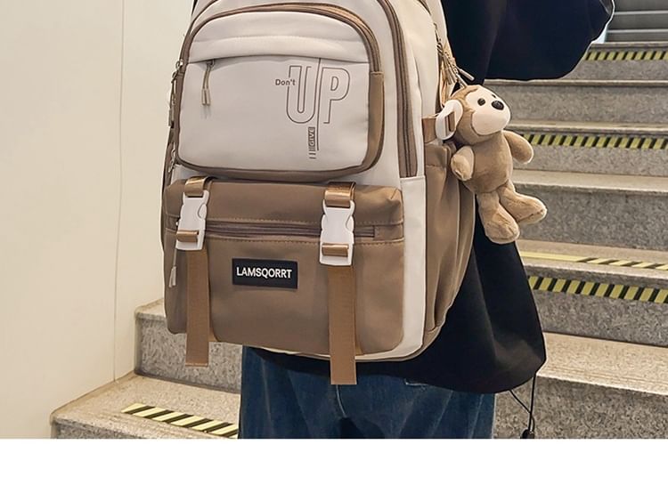 Set Bag Backpack Buckled / Charm Nylon Lettering