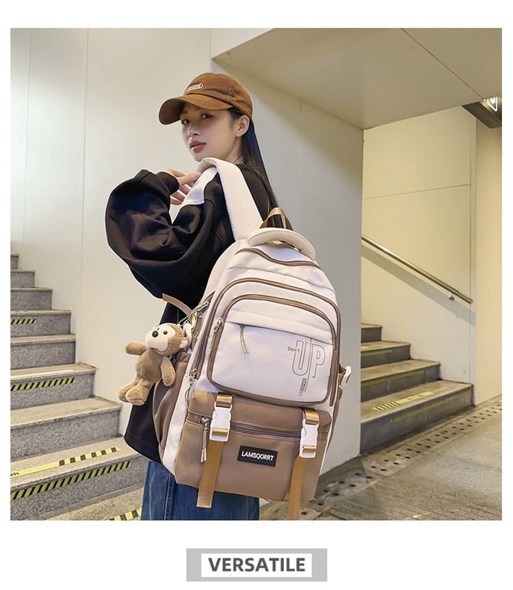 Set Bag Backpack Buckled / Charm Nylon Lettering