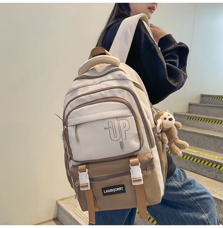 Set Bag Backpack Buckled / Charm Nylon Lettering