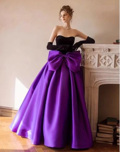 Tone Ball Strapless Bow Two Gown