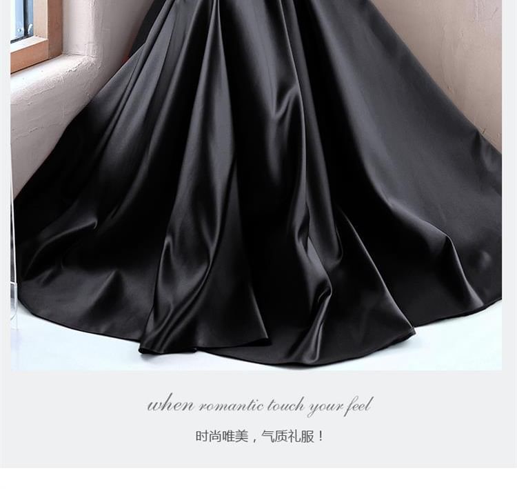 A-Line Evening Sleeveless Bow Gown One-Shoulder Plain
