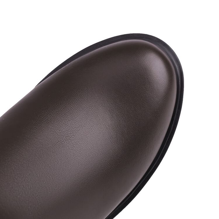 Boots Mid Heel Platform Block Calf