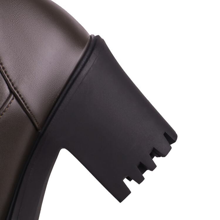 Boots Mid Heel Platform Block Calf