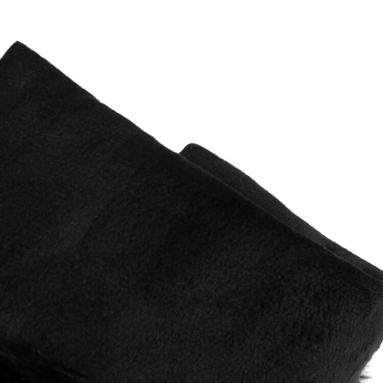 Platform Mid Calf Block Pom Fluffy Heel Panel Boots