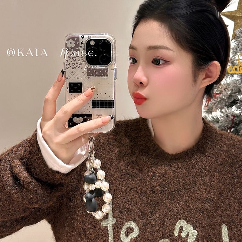 Strap Pearl Phone / Case Faux Set Panel