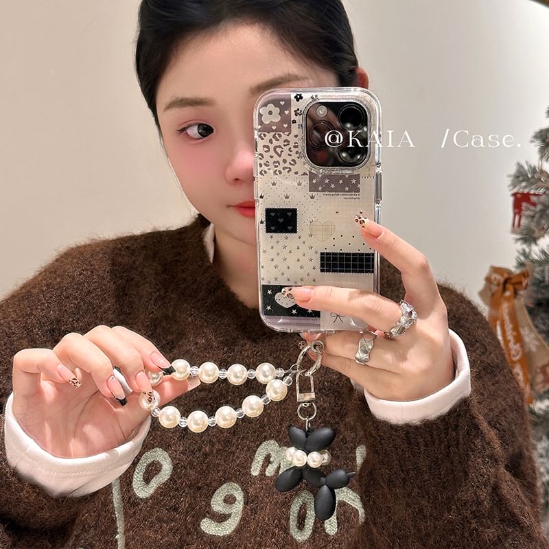 Strap Pearl Phone / Case Faux Set Panel