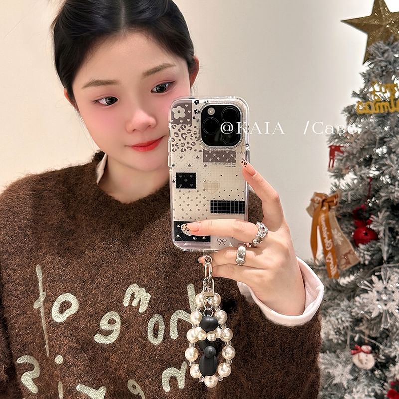 Strap Pearl Phone / Case Faux Set Panel