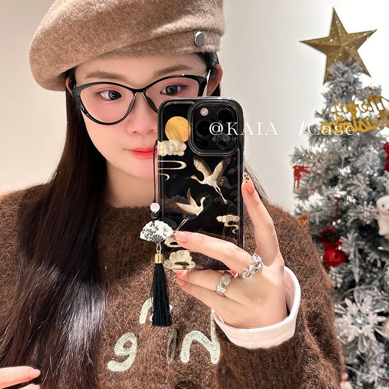 Case Charm Crane Phone Tassel Set /