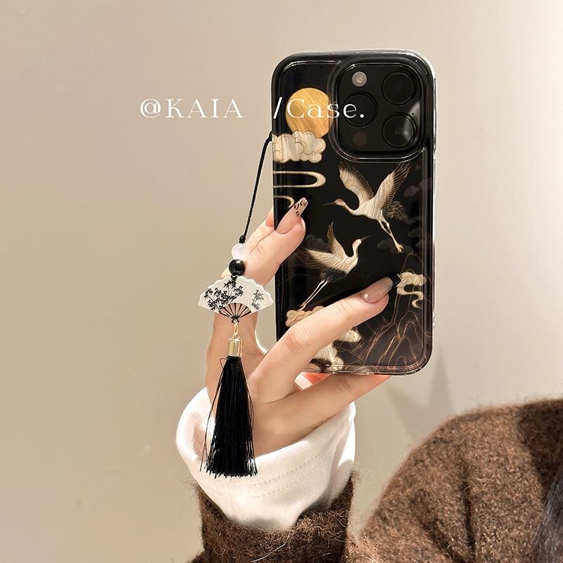 Case Charm Crane Phone Tassel Set /