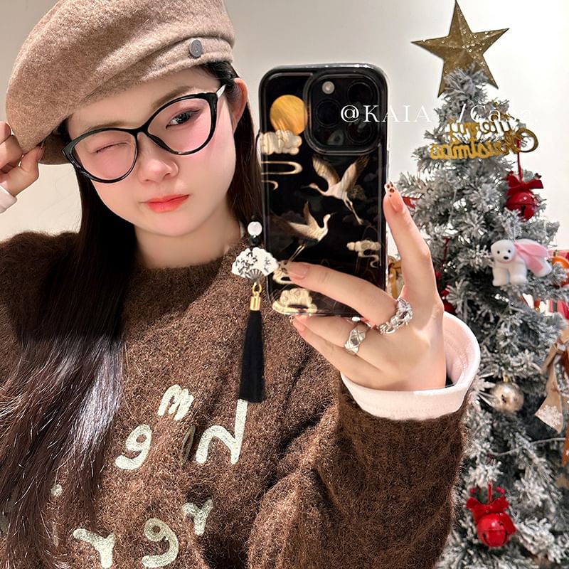 Case Charm Crane Phone Tassel Set /