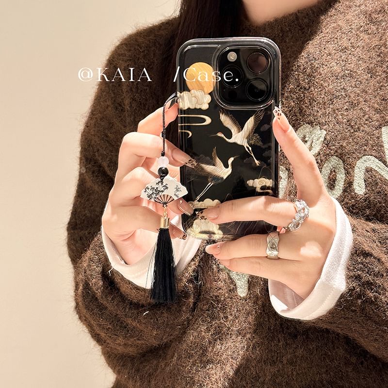 Case Charm Crane Phone Tassel Set /