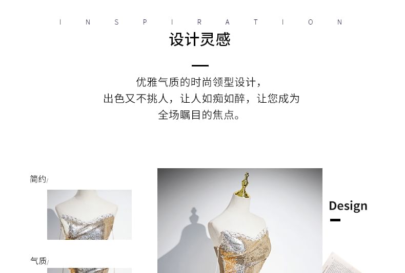 Gown Puff-Sleeve Evening Sequin Off-Shoulder Sheath