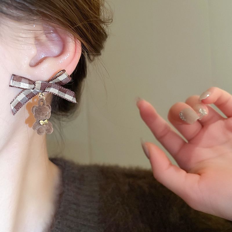 Drop / Earring Stud Bear Bow