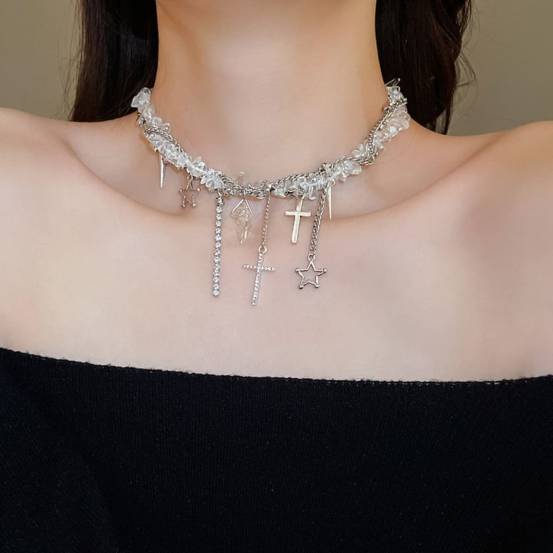 Pendant Necklace CZ Rhinestone