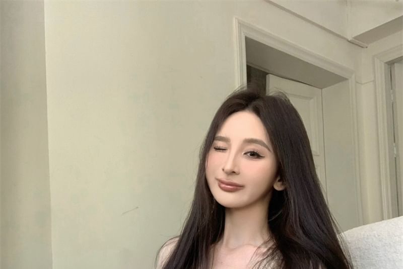 Cami Crop Plain Cardigan Sleeve Mid Lace / V-Neck Shorts Top Rise 3/4