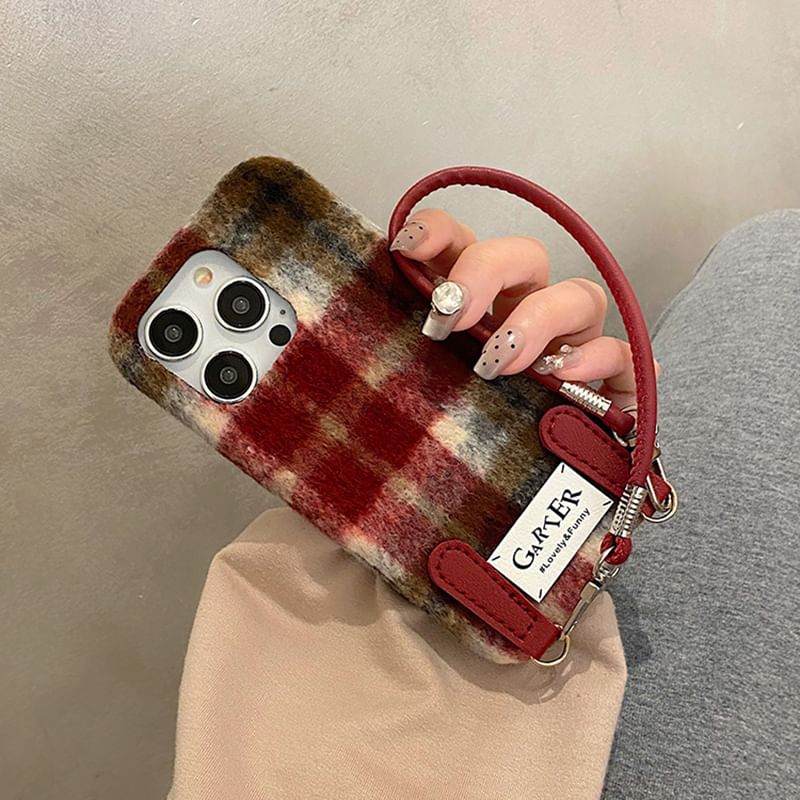 Case Strap Phone Plaid