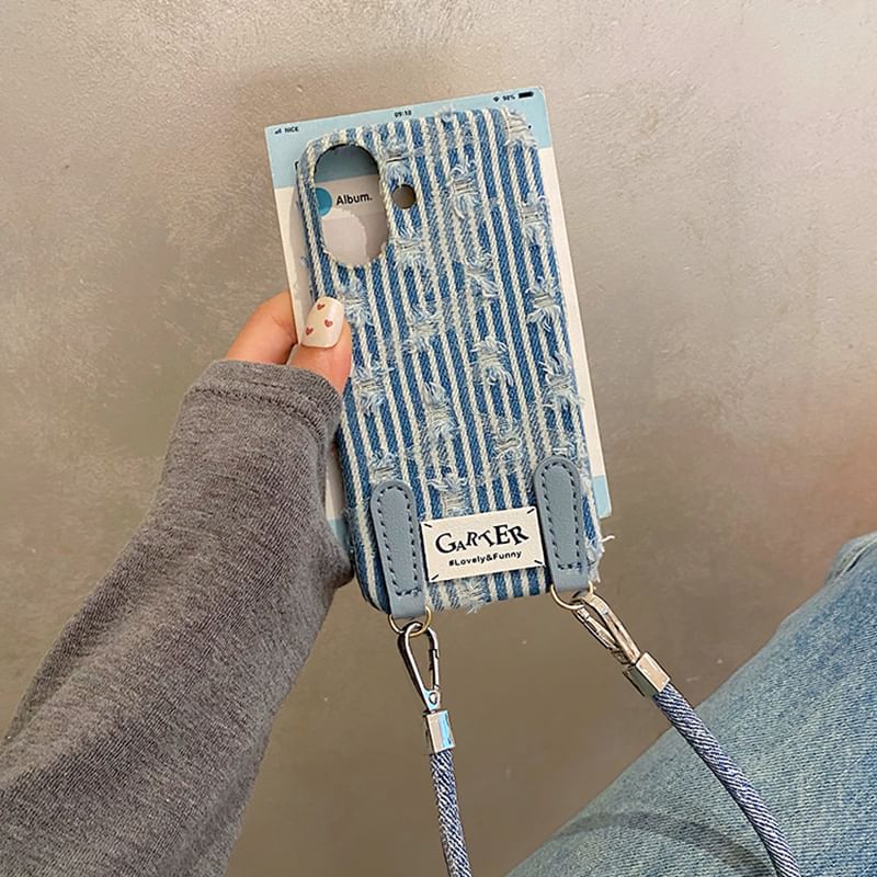 Phone Strap Denim / Case Distressed Set