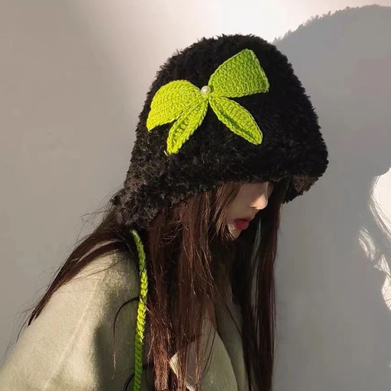 Trapper Chenille Applique Hat Bow