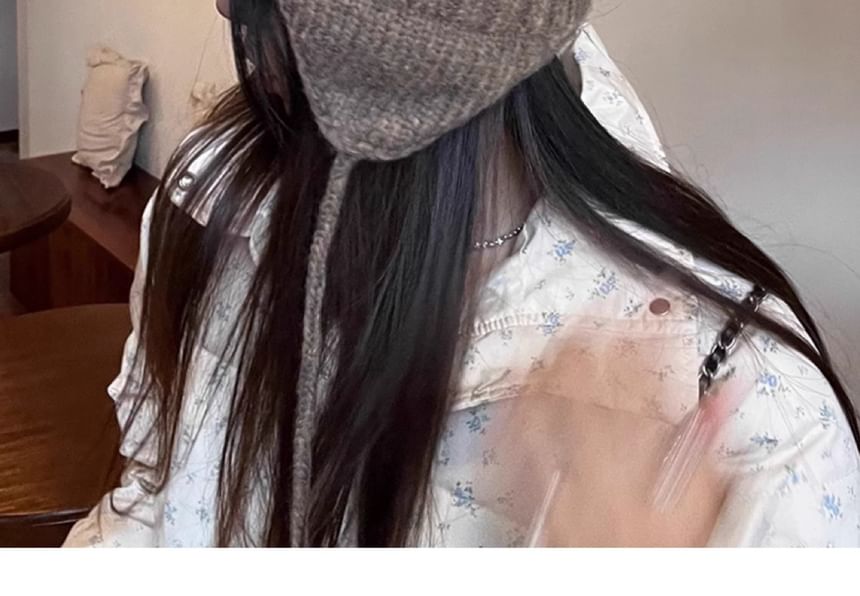 Knit Trapper Hat Pom