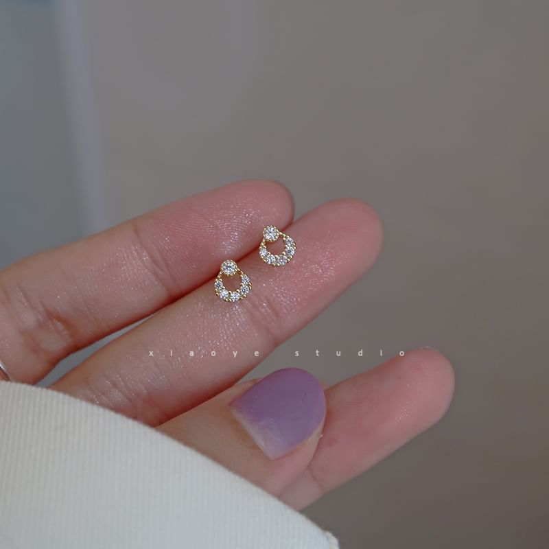 Earring Stud S925 Silver Sterling Rhinestone