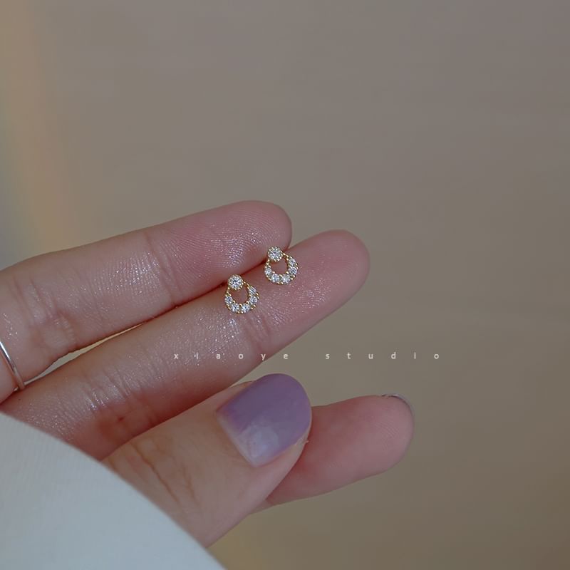 Earring Stud S925 Silver Sterling Rhinestone