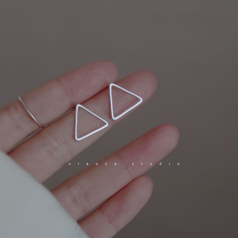 Stud Silver Sterling Triangle S925 Earring