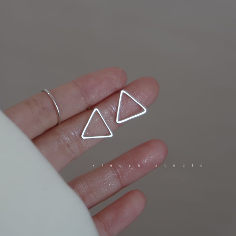 Stud Silver Sterling Triangle S925 Earring
