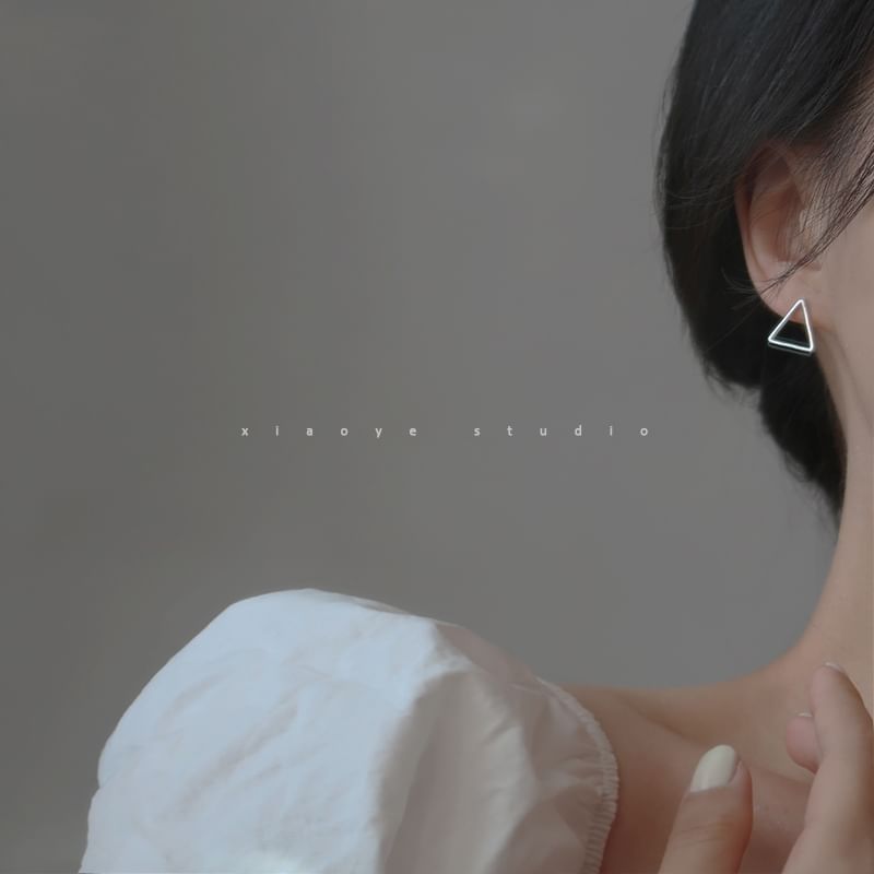 Stud Silver Sterling Triangle S925 Earring