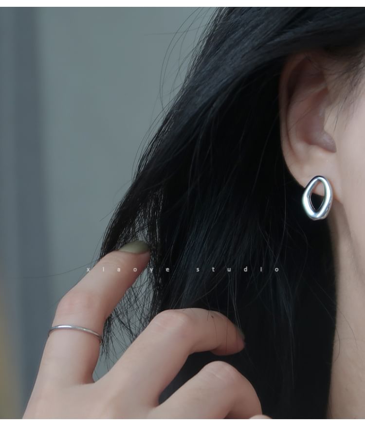 Silver Stud S925 Earring Irregular Sterling