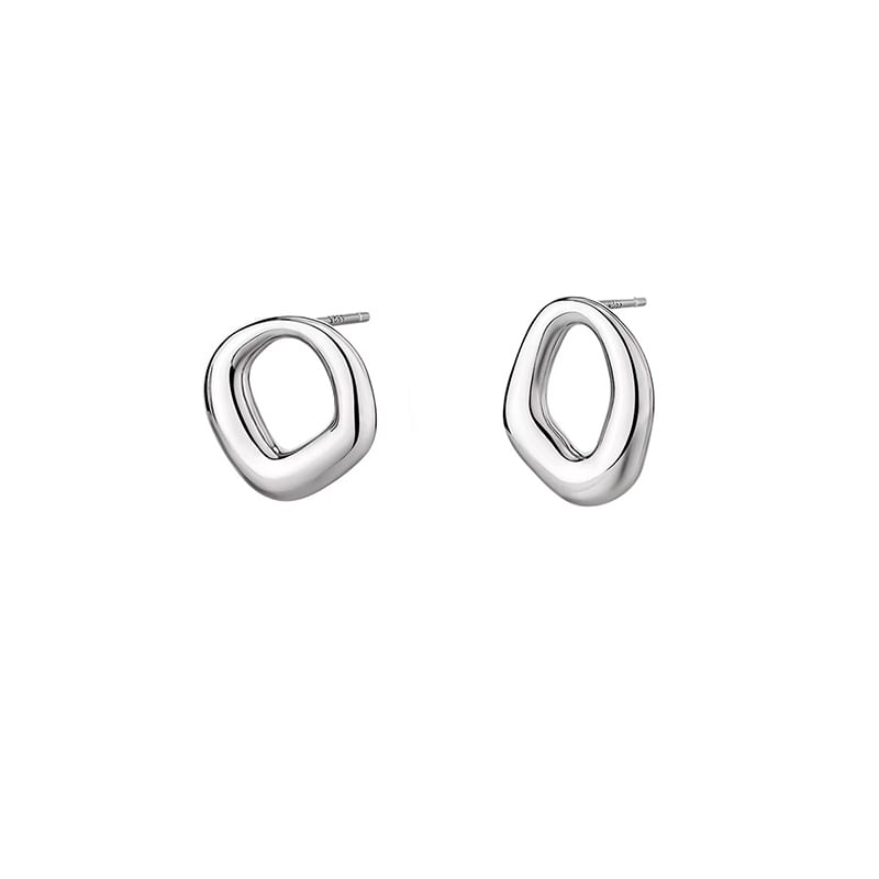Silver Stud S925 Earring Irregular Sterling
