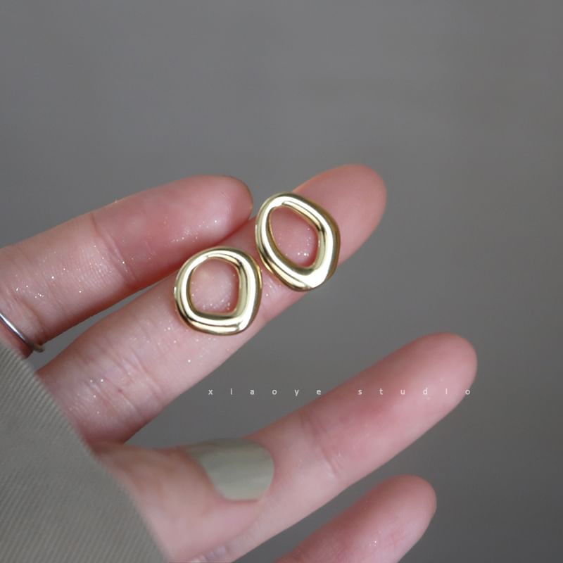 Silver Stud S925 Earring Irregular Sterling