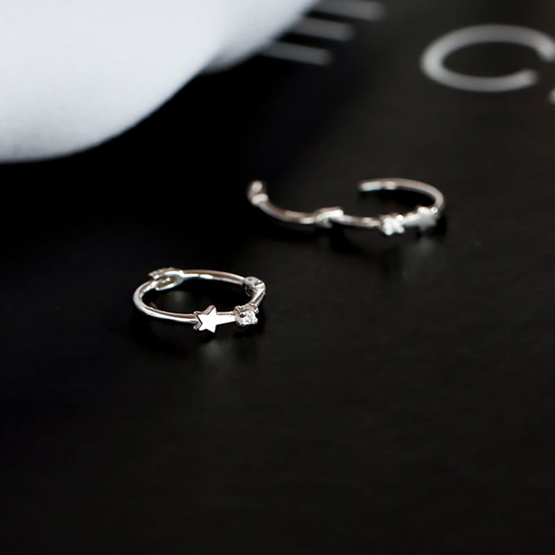 Silver Huggie / Earring S925 Ear Sterling Star Cuff