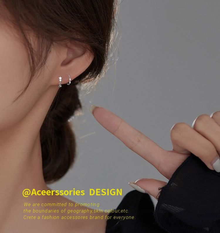 Silver Huggie / Earring S925 Ear Sterling Star Cuff