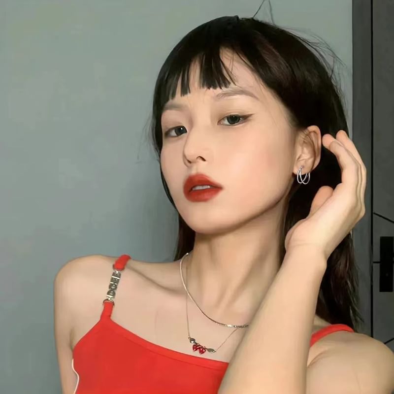 Earring Layered Hoop Alloy