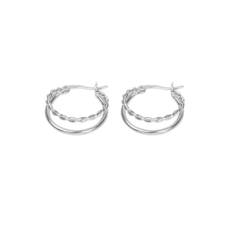 Earring Layered Hoop Alloy