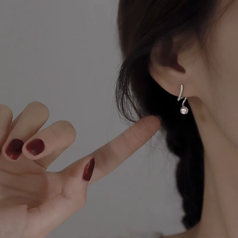 Drop Pearl Faux Earring Alloy