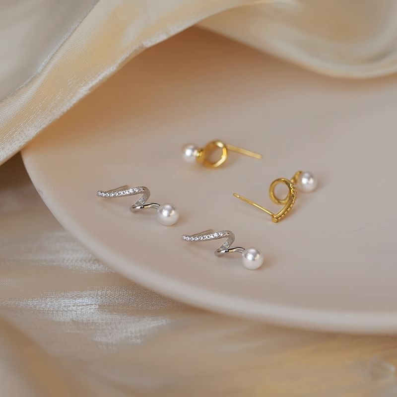 Drop Pearl Faux Earring Alloy