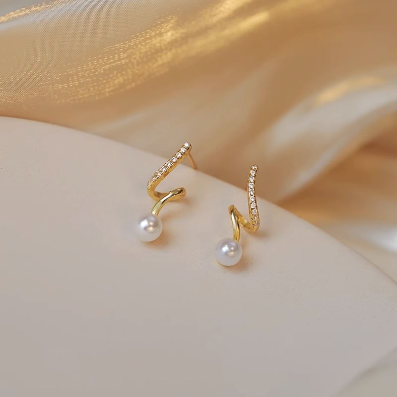 Drop Pearl Faux Earring Alloy