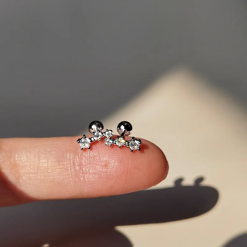 Jacket Star Rhinestone Ear Alloy