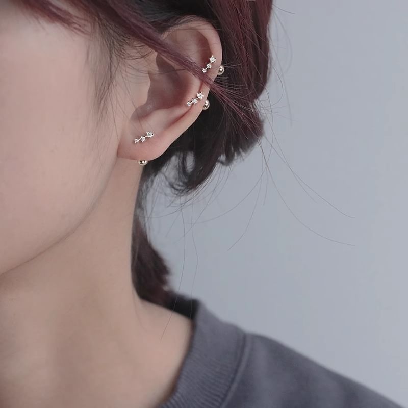 Jacket Star Rhinestone Ear Alloy