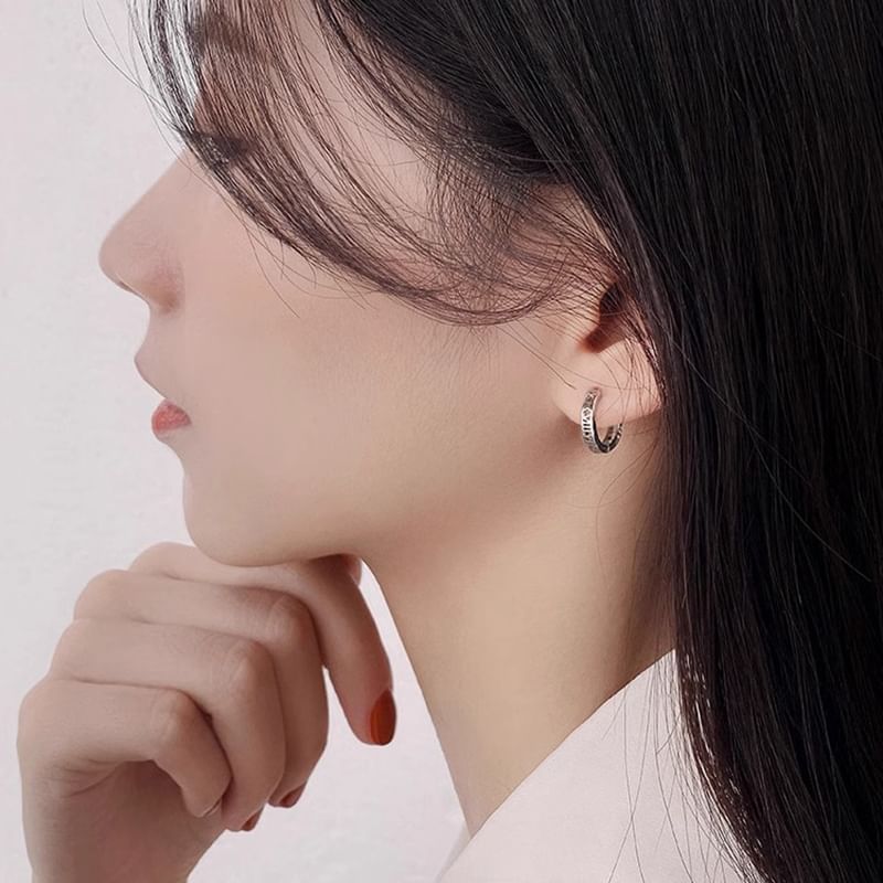 Earring Roman Numeral Alloy Hoop