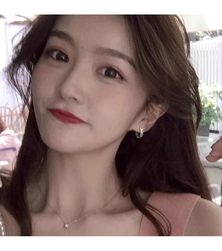 Earring Roman Numeral Alloy Hoop