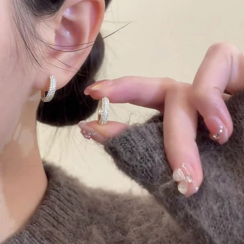 Alloy Rhinestone Earring Hoop