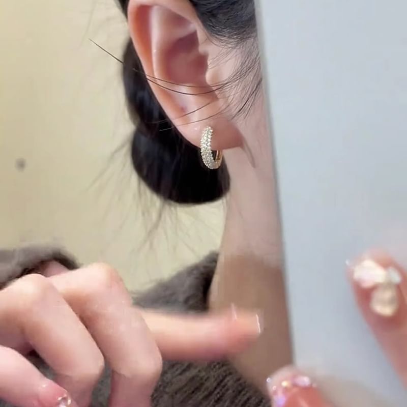 Alloy Rhinestone Earring Hoop