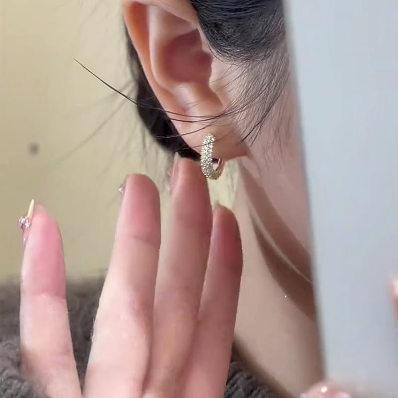 Alloy Rhinestone Earring Hoop